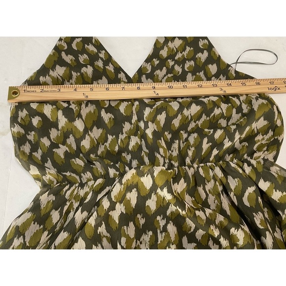 Banana Republic Maxi Dress Womens S Green All Over Print Chiffon Lined Halter - Picture 8 of 8